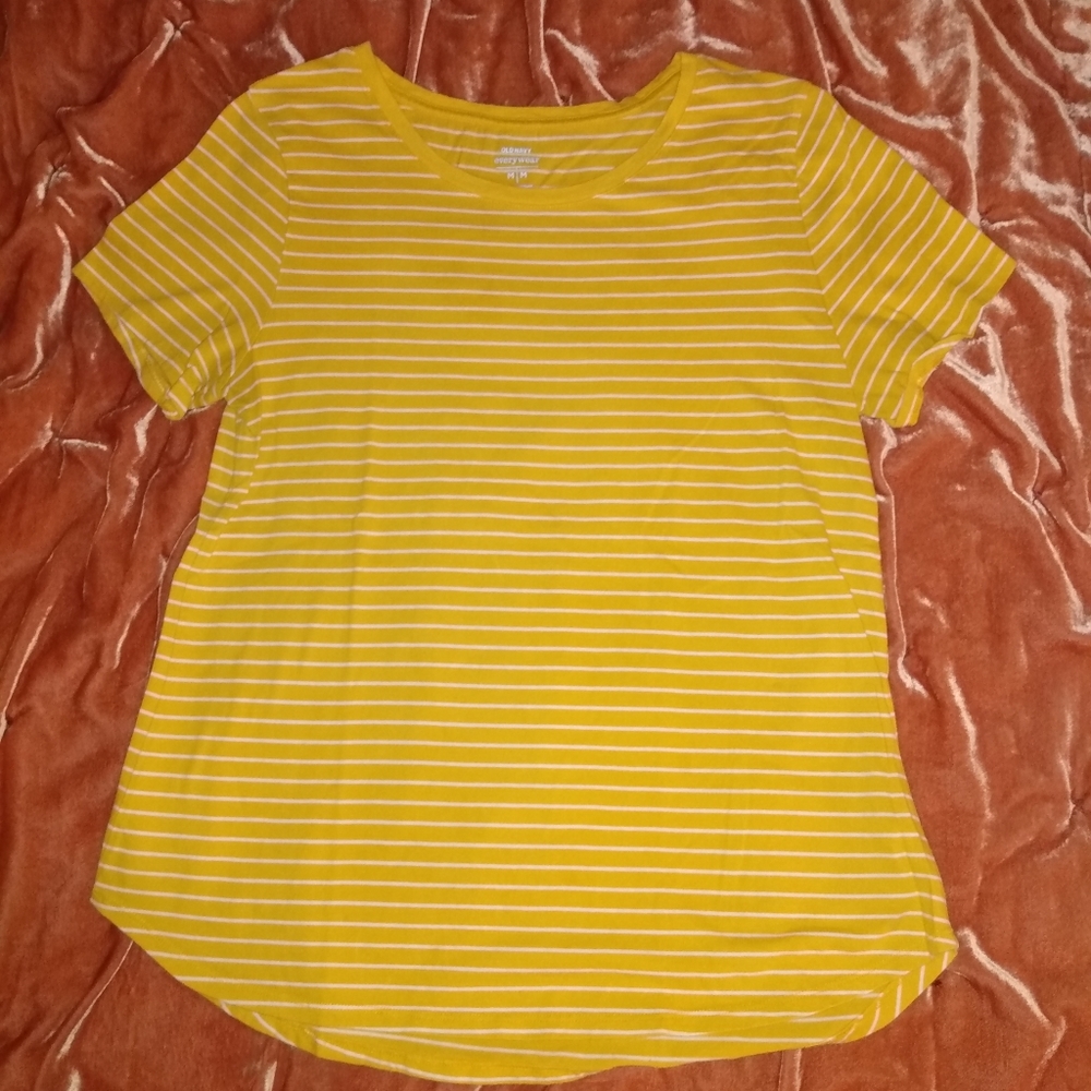 Yellow striped T shirt